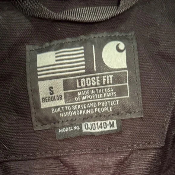 Carhartt Men’s Small Black Heavyweight Hooded Work Jacket Loose Fit - Picture 3 of 4